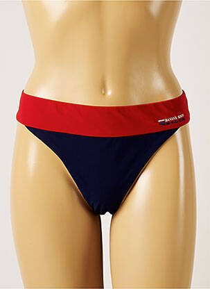 Bas de maillot de bain effet matière satinée culotte bleu BANANA MOON femme