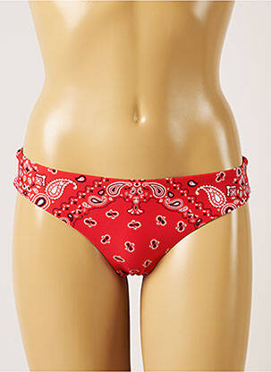 Bas de maillot de bain effet matière satinée culotte rouge BANANA MOON femme