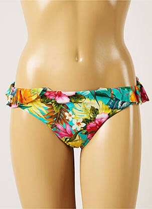 Bas de maillot de bain imprimé fleurs culotte bleu BANANA MOON femme