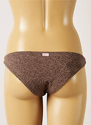 Bas de maillot de bain tissage texturé culotte gris BANANA MOON femme