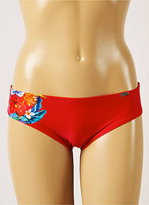 Bas de maillot de bain imprimé fleurs culotte rouge BANANA MOON femme