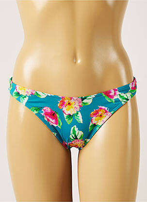 Bas de maillot de bain imprimé fleurs culotte bleu BANANA MOON femme