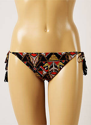 Bas de maillot de bain tissage satiné bikini noir BANANA MOON femme