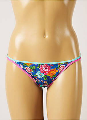 Bas de maillot de bain imprimé fleurs bikini bleu BANANA MOON femme