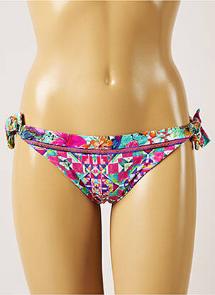 Bas de maillot de bain tissage satiné bikini bleu BANANA MOON femme