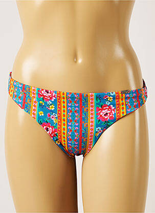 Bas de maillot de bain imprimé fleurs culotte bleu BANANA MOON femme