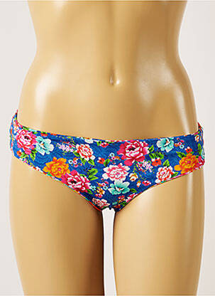 Bas de maillot de bain imprimé fleurs culotte bleu BANANA MOON femme