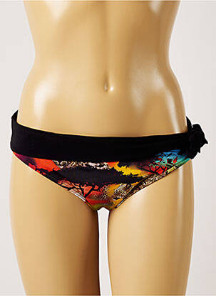 Bas de maillot de bain imprimé fantaisie culotte noir LIVIA femme