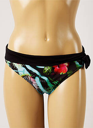 Bas de maillot de bain imprimé tie and dye culotte noir LIVIA femme