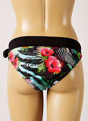 Bas de maillot de bain imprimé tie and dye culotte noir LIVIA femme
