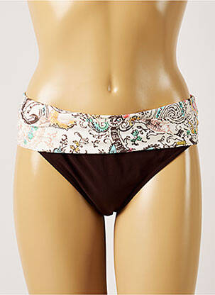 Bas de maillot de bain stretch culotte marron LIVIA femme