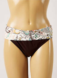 Bas de maillot de bain stretch culotte marron LIVIA femme