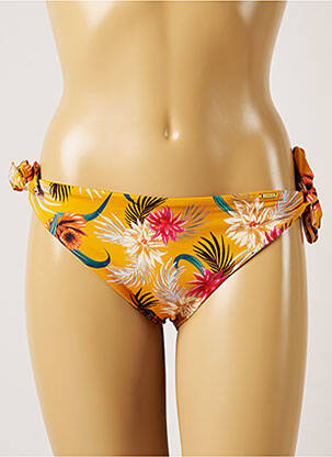Bas de maillot de bain imprimé tie and dye bikini jaune LIVIA femme