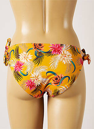Bas de maillot de bain imprimé tie and dye bikini jaune LIVIA femme
