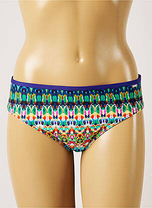 Bas de maillot de bain imprimé fantaisie culotte vert LIVIA femme