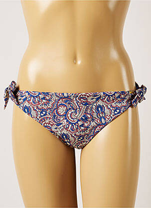 Bas de maillot de bain fermeture liens à nouer bikini bleu LIVIA femme
