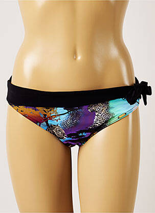 Bas de maillot de bain imprimé fantaisie culotte noir LIVIA femme