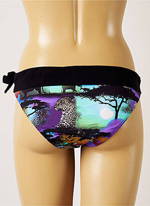 Bas de maillot de bain imprimé fantaisie culotte noir LIVIA femme