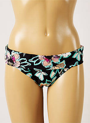 Bas de maillot de bain imprimé fleurs culotte noir LIVIA femme