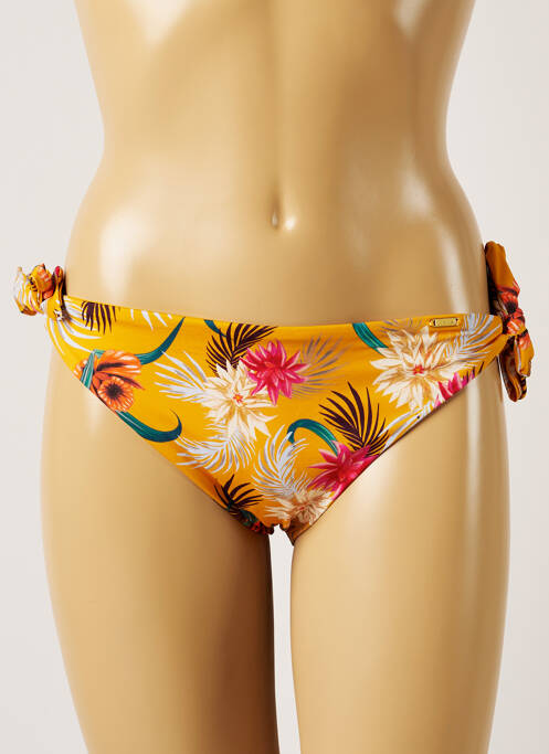 Bas de maillot de bain imprimé tie and dye bikini jaune LIVIA femme
