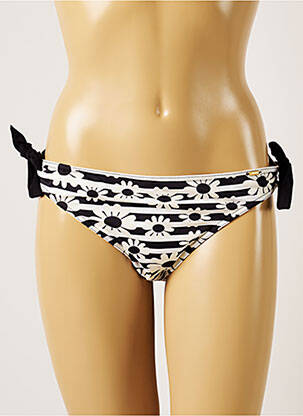 Bas de maillot de bain imprimé fantaisie bikini noir LIVIA femme