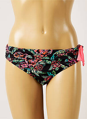 Bas de maillot de bain imprimé fleurs culotte noir LIVIA femme