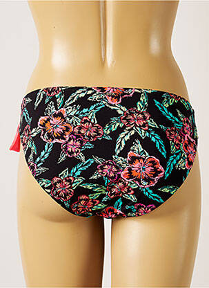 Bas de maillot de bain imprimé fleurs culotte noir LIVIA femme