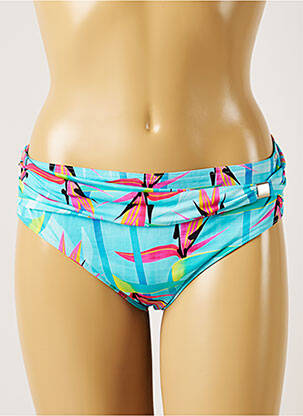 Bas de maillot de bain imprimé fantaisie culotte bleu LIVIA femme