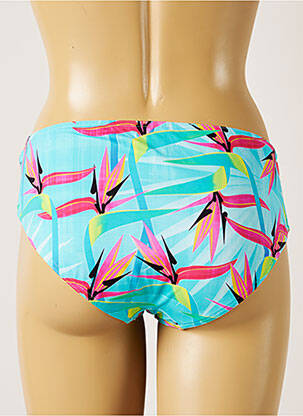 Bas de maillot de bain imprimé fantaisie culotte bleu LIVIA femme