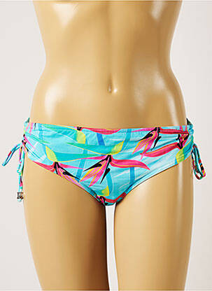 Bas de maillot de bain imprimé fantaisie culotte bleu LIVIA femme