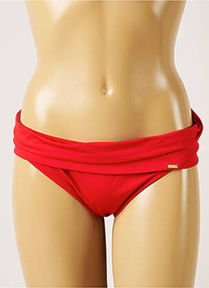 Bas de maillot de bain micro fibres culotte rouge LIVIA femme