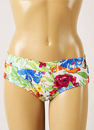 Bas de maillot de bain imprimé fleurs culotte vert LIVIA femme