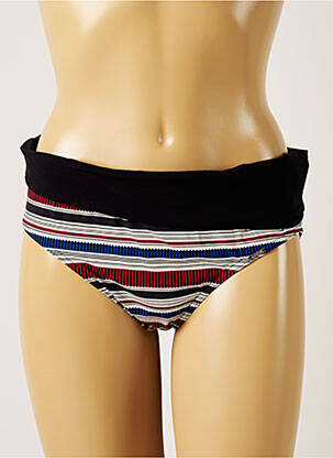 Bas de maillot de bain imprimé rayures culotte noir LIVIA femme