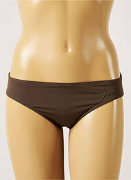 Bas de maillot de bain effet matière satinée culotte marron LIVIA femme