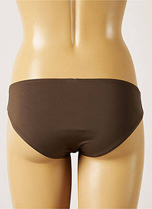 Bas de maillot de bain effet matière satinée culotte marron LIVIA femme