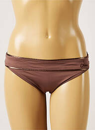 Bas de maillot de bain effet matière satinée culotte marron LIVIA femme
