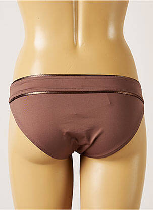 Bas de maillot de bain effet matière satinée culotte marron LIVIA femme
