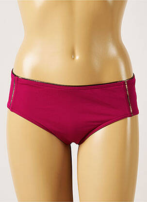 Bas de maillot de bain effet matière satinée culotte violet LIVIA femme