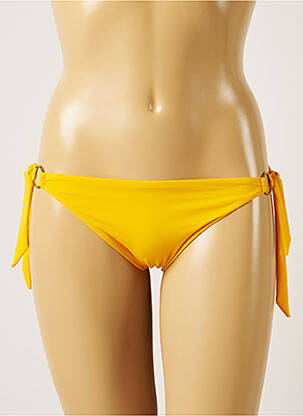 Bas de maillot de bain tissage satiné bikini jaune LIVIA femme