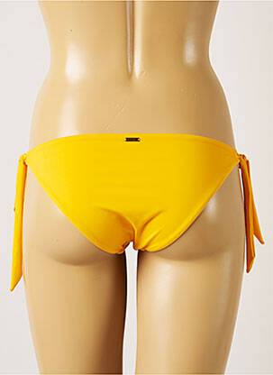Bas de maillot de bain tissage satiné bikini jaune LIVIA femme