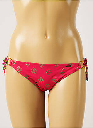 Bas de maillot de bain tissage satiné bikini rose LIVIA femme