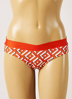 Bas de maillot de bain tissage satiné culotte orange LIVIA femme