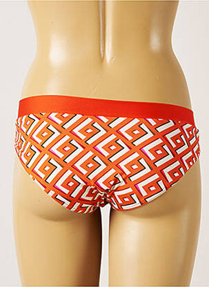 Bas de maillot de bain tissage satiné culotte orange LIVIA femme