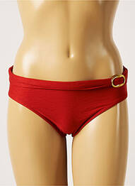 Bas de maillot de bain effet matière satinée culotte orange LIVIA femme