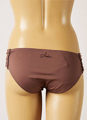 Bas de maillot de bain tissage satiné culotte marron LIVIA femme