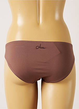 Bas de maillot de bain tissage satiné culotte marron LIVIA femme