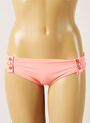 Bas de maillot de bain effet matière satinée culotte orange LIVIA femme