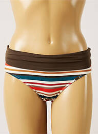 Bas de maillot de bain imprimé rayures culotte vert LIVIA femme