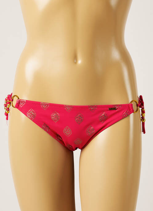 Bas de maillot de bain tissage satiné bikini rose LIVIA femme