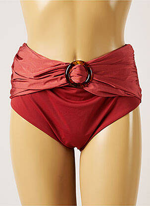 Bas de maillot de bain effet matière satinée culotte rouge LIVIA femme